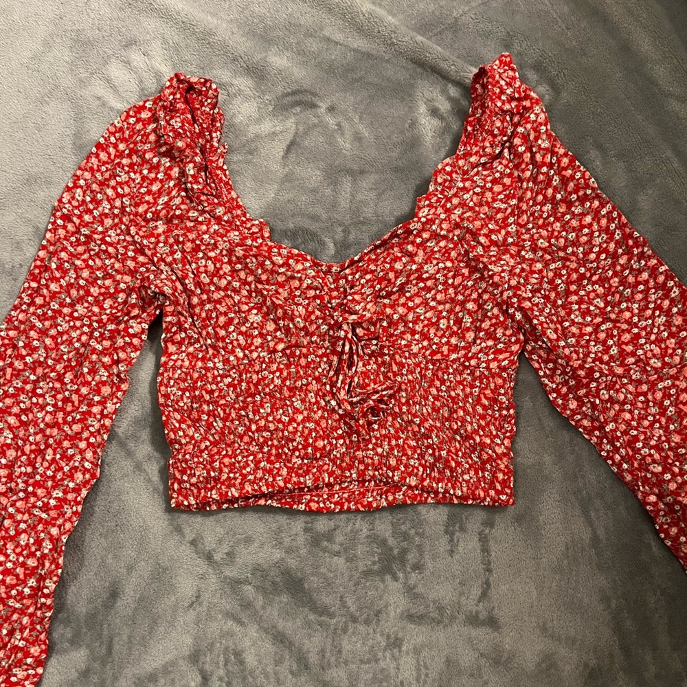 Red Floral Top